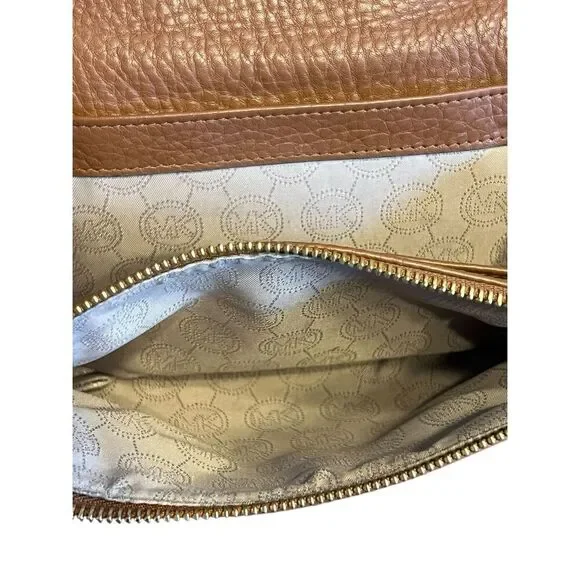 Michael Kors Fulton Brown Leather Small flap Crossbody Purse wallet - Picture 6 of 9